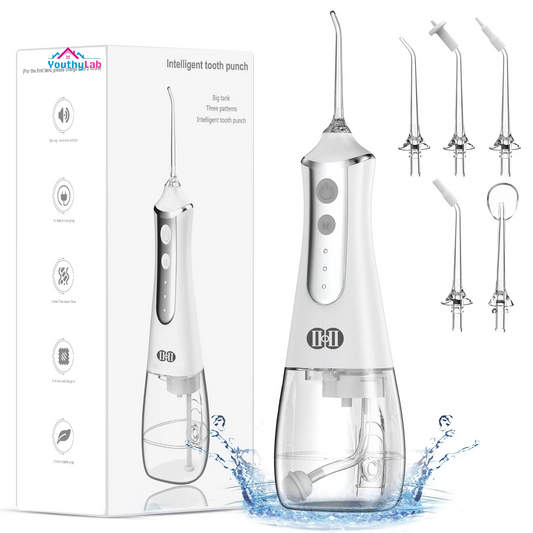 Water Flossers for Teeth, 350Ml Cordless Water Flosser with 3 Modes USB-C Rechargeable IPX7 Waterproof Water Dental Flosser with 5 Jet for Home
